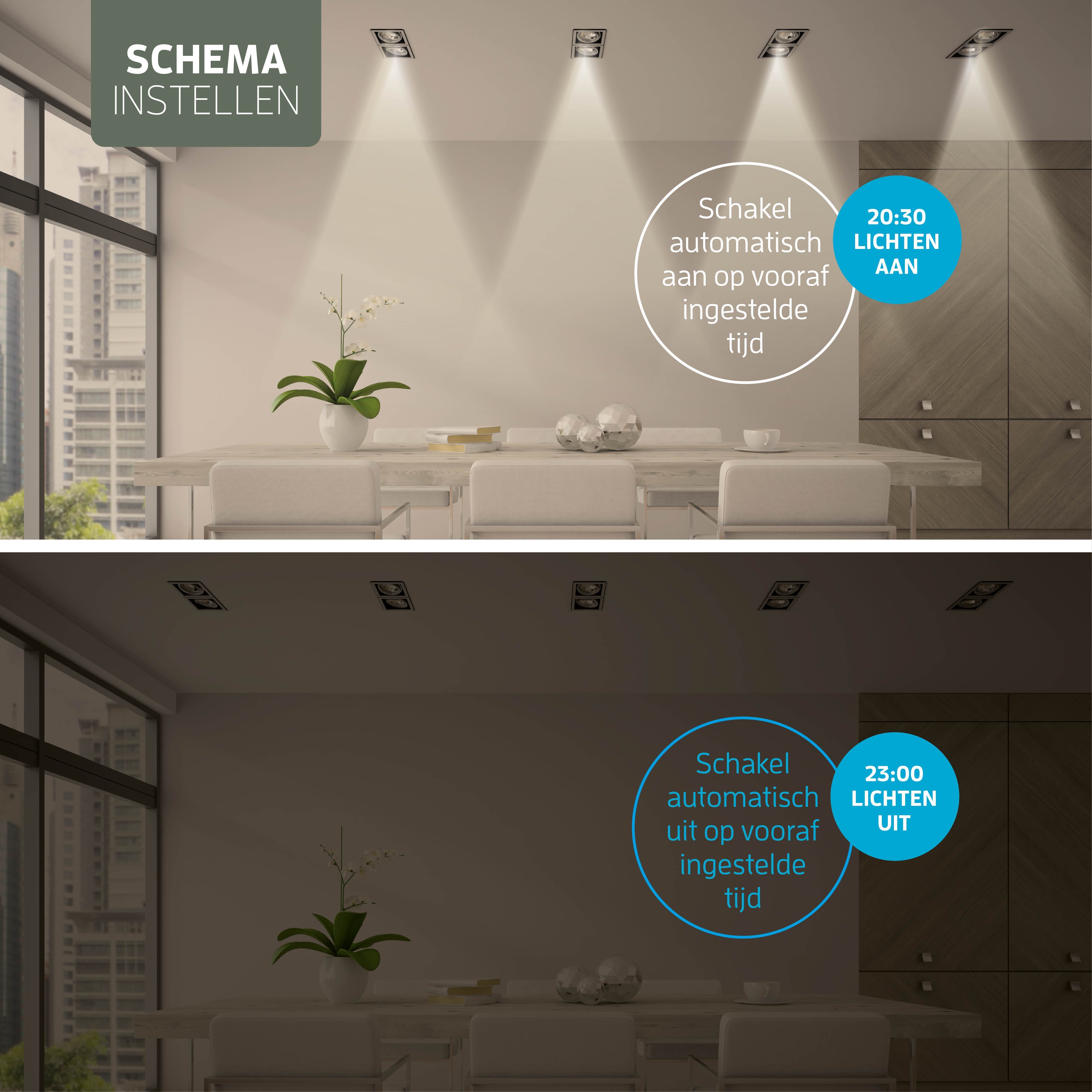 Ventilador de techo inteligente Blanco/Natural con iluminación - 132 cm - WiFi