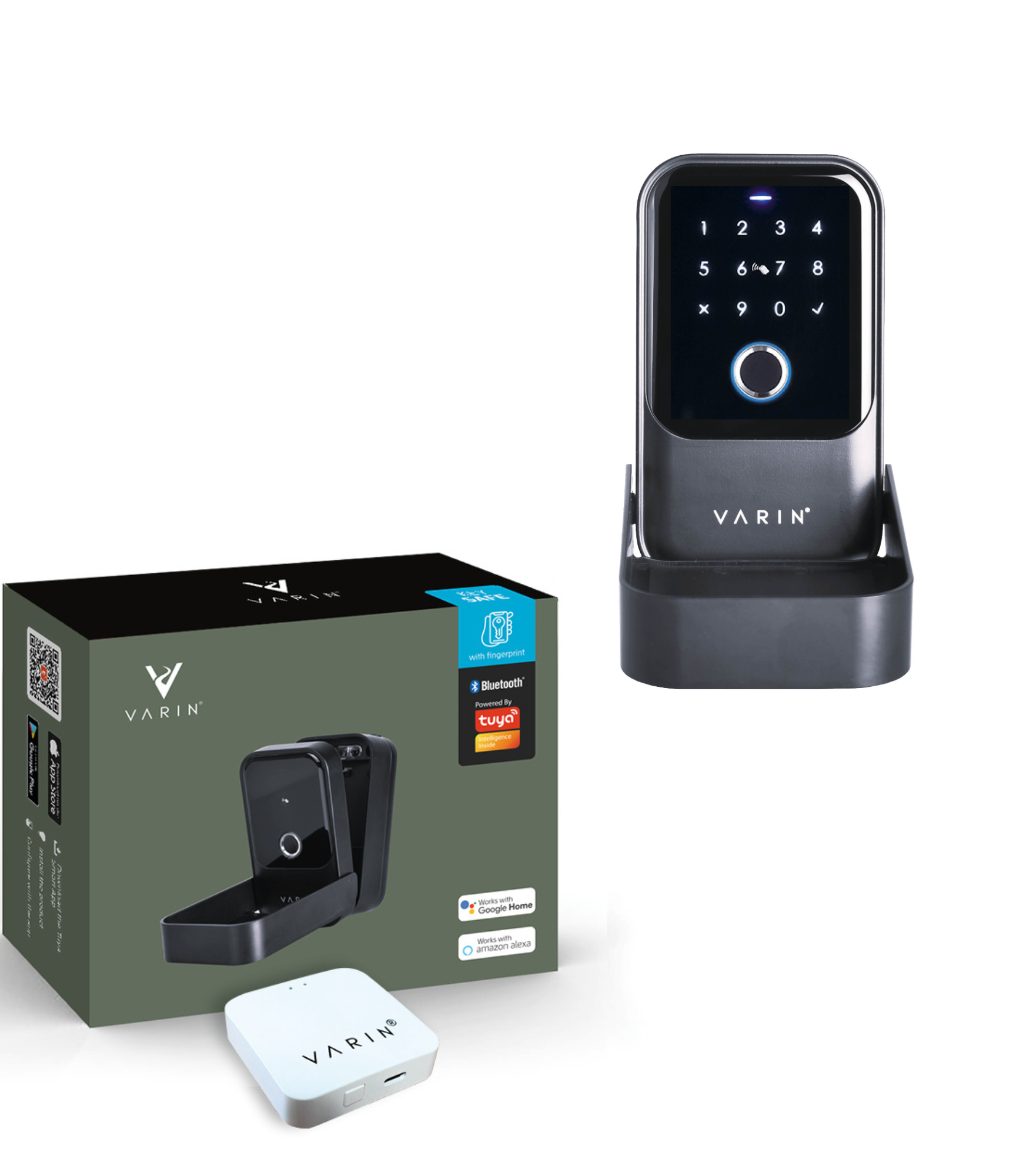 Caja de seguridad inteligente Varin® para llaves con pantalla táctil Wifi - IP65 impermeable - Kit de montaje incluido - Tuya Smart