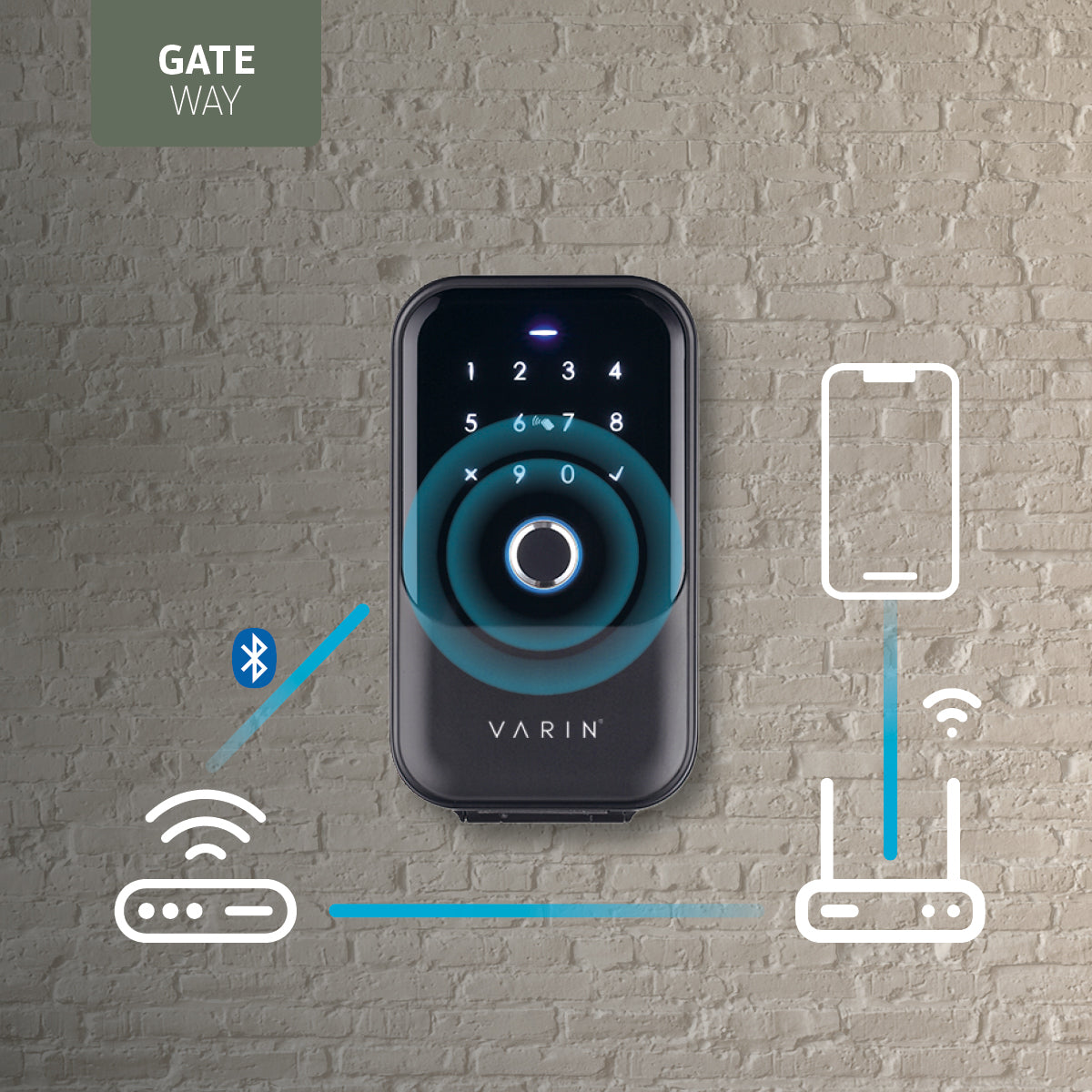 Caja de seguridad inteligente Varin® para llaves con pantalla táctil - IP65 impermeable - Kit de montaje incluido - Tuya Smart