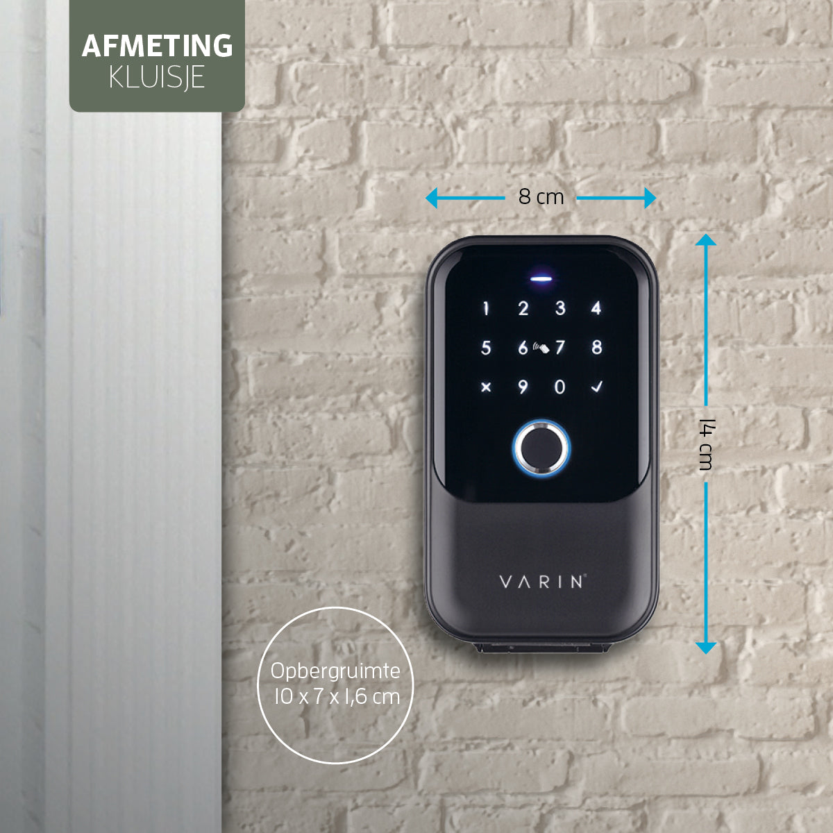 Caja de seguridad inteligente Varin® para llaves con pantalla táctil - IP65 impermeable - Kit de montaje incluido - Tuya Smart