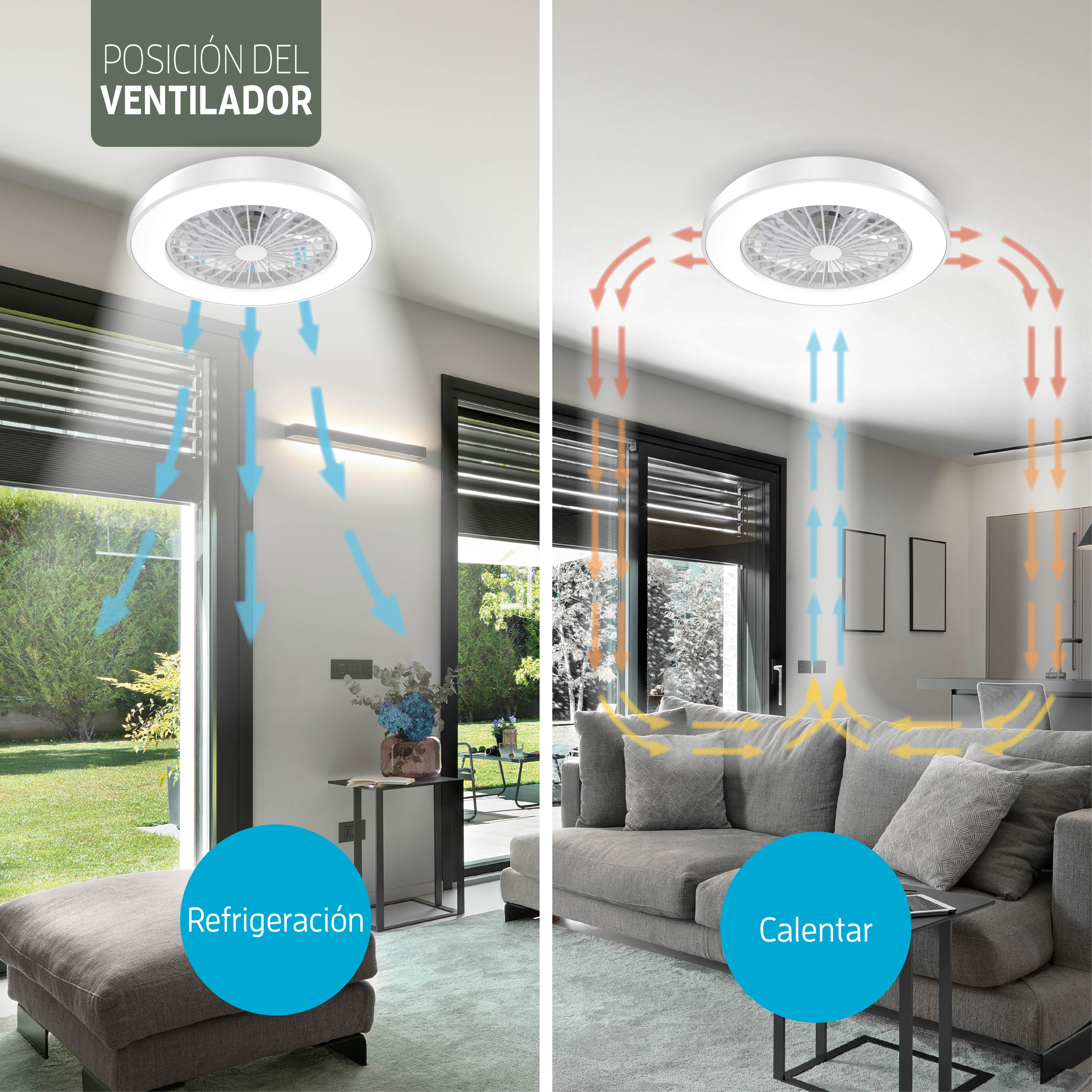 Lámpara LED inteligente Varin con ventilador RGBW (CCT) - 50 cm - Tuya - Blanco [VA-E001]