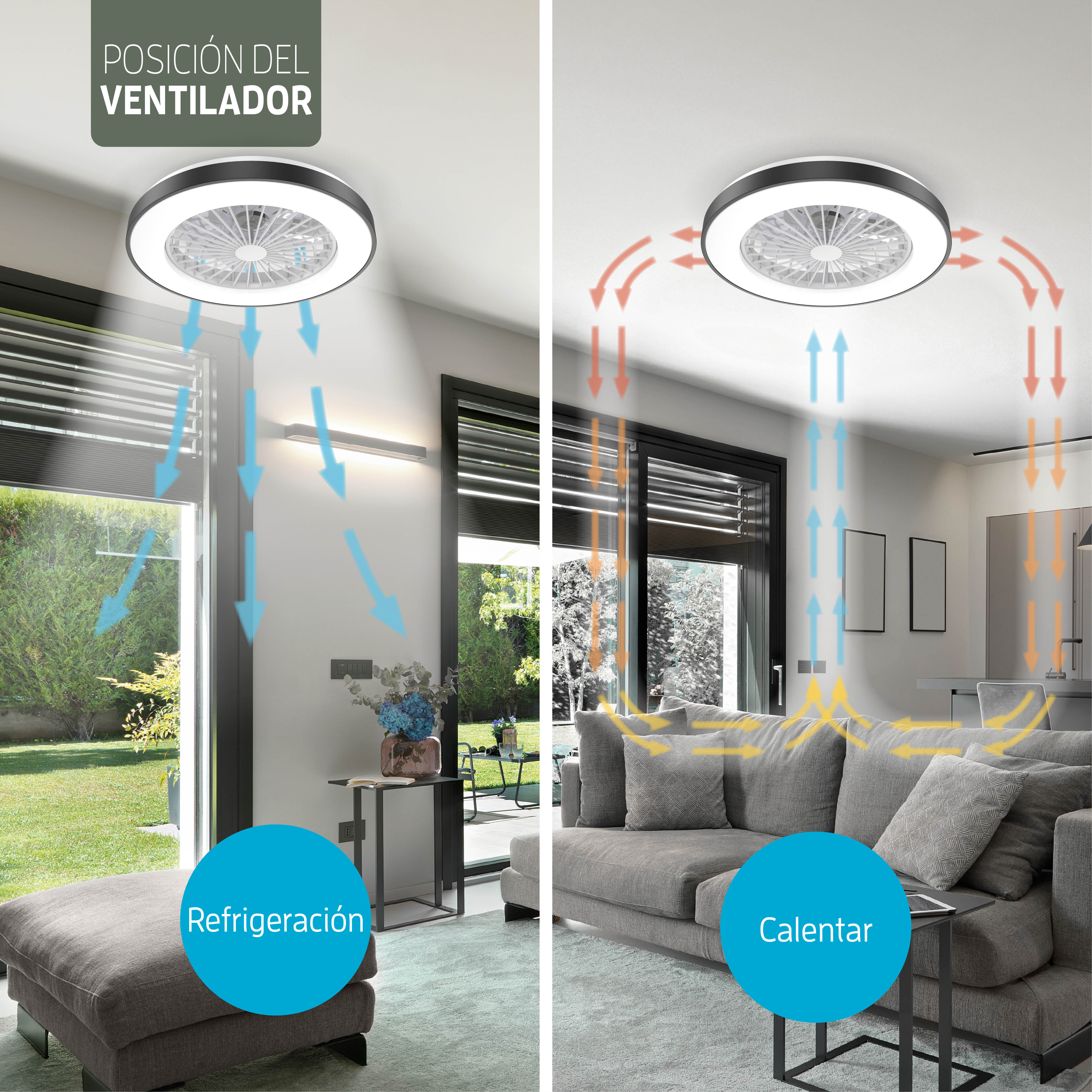 Lámpara LED inteligente Varin con ventilador RGBW (CCT) - 50 cm - Tuya - Negro/Blanco [VA-E001]