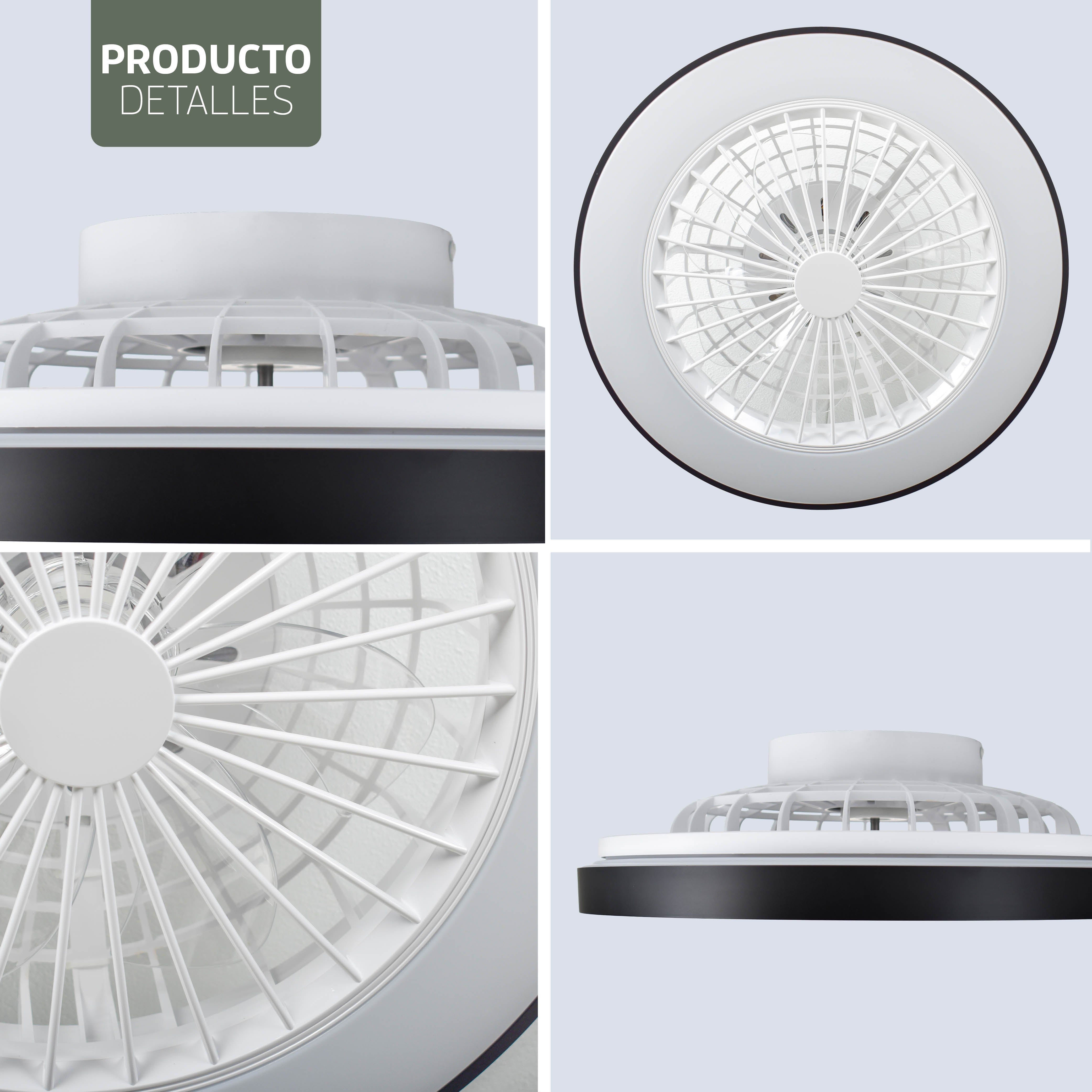 Lámpara LED inteligente Varin con ventilador RGBW (CCT) - 50 cm - Tuya - Negro/Blanco [VA-E001]