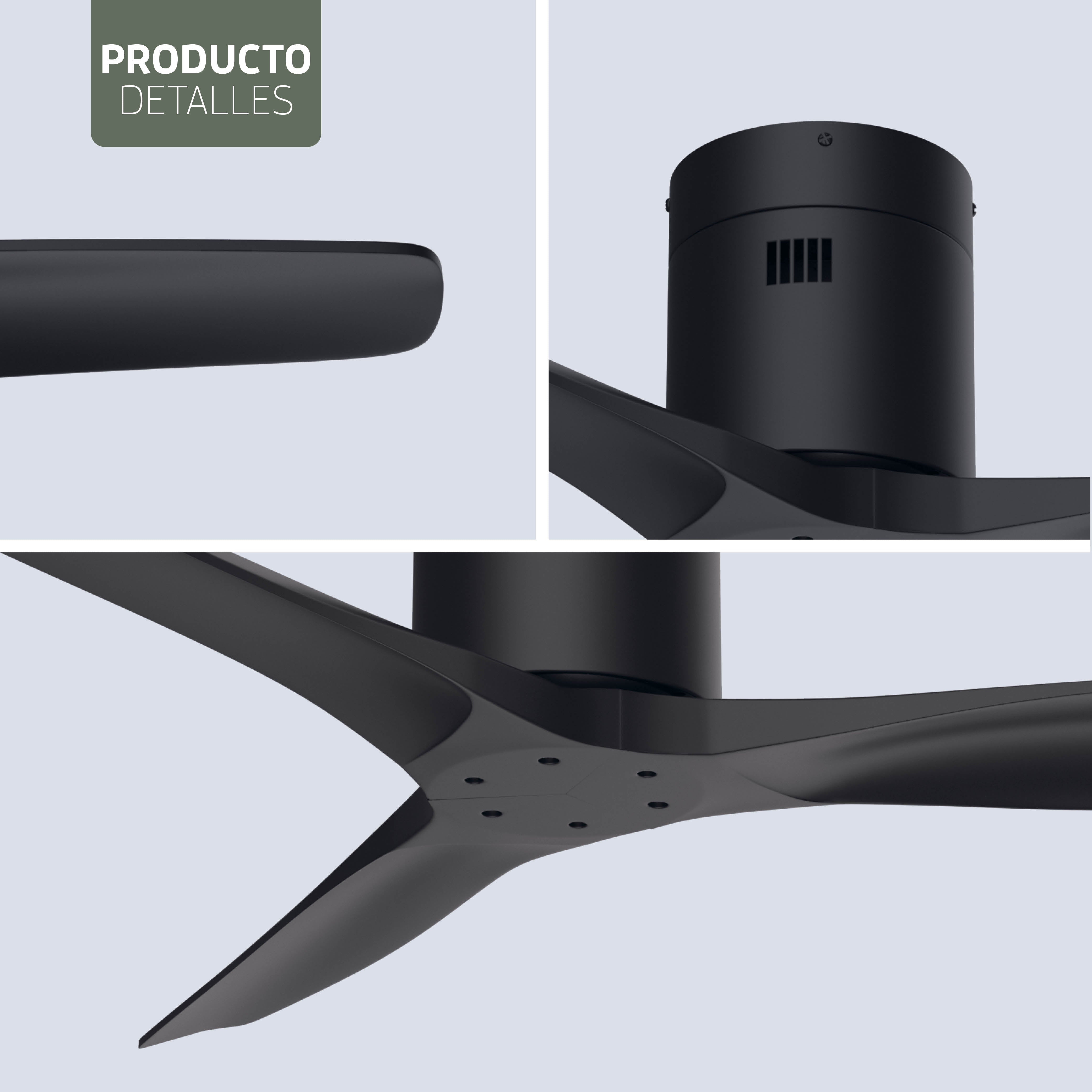 Ventilador de techo inteligente - Negro/Negro - 132 cm - WiFi