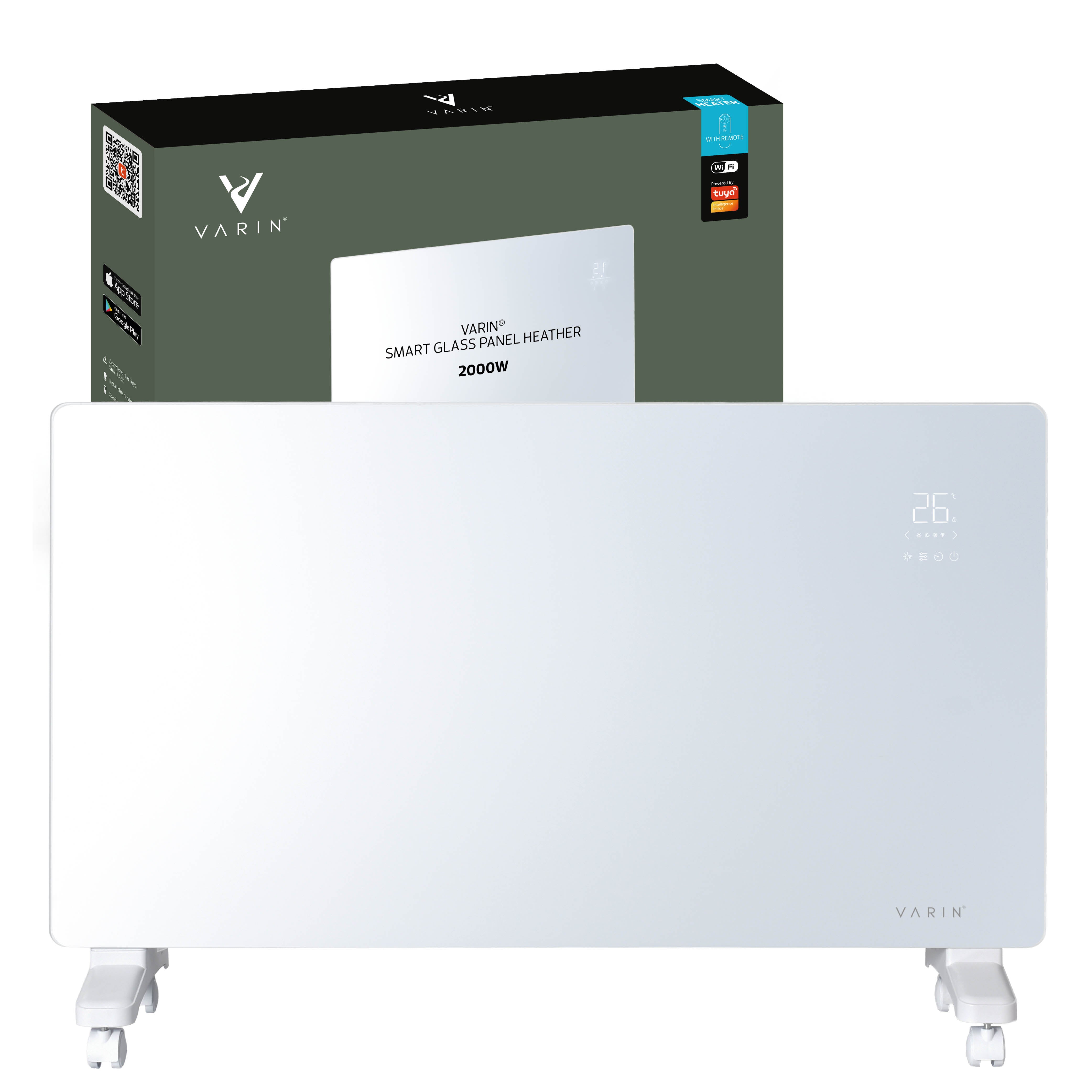 Estufa Calefactor Panel Radiador Eléctrico Wifi Varin® 2000w Blanco